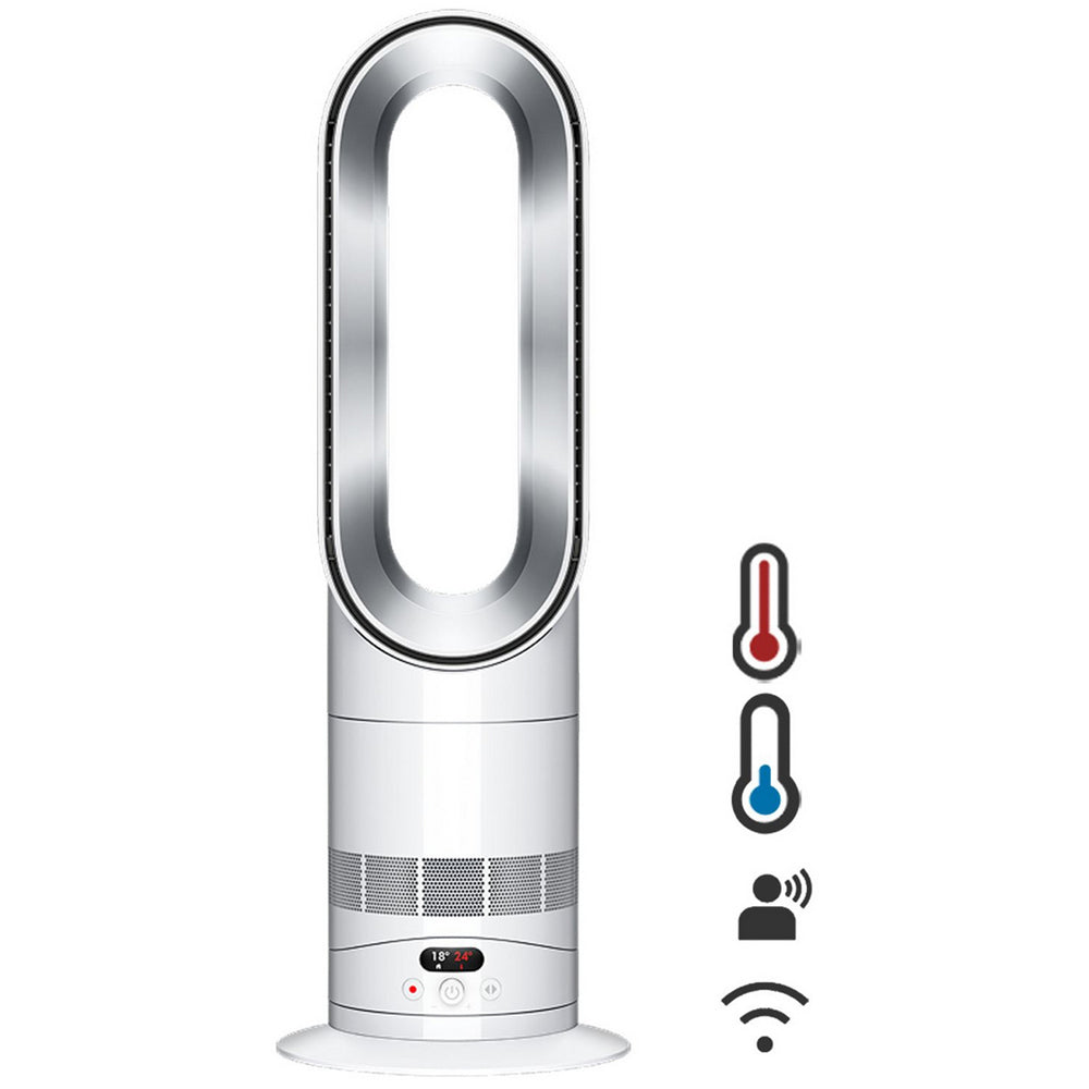 Dyson HF1 Hot+Cool Remote Link Pre-heat heater and Cooling Fan White Nickel